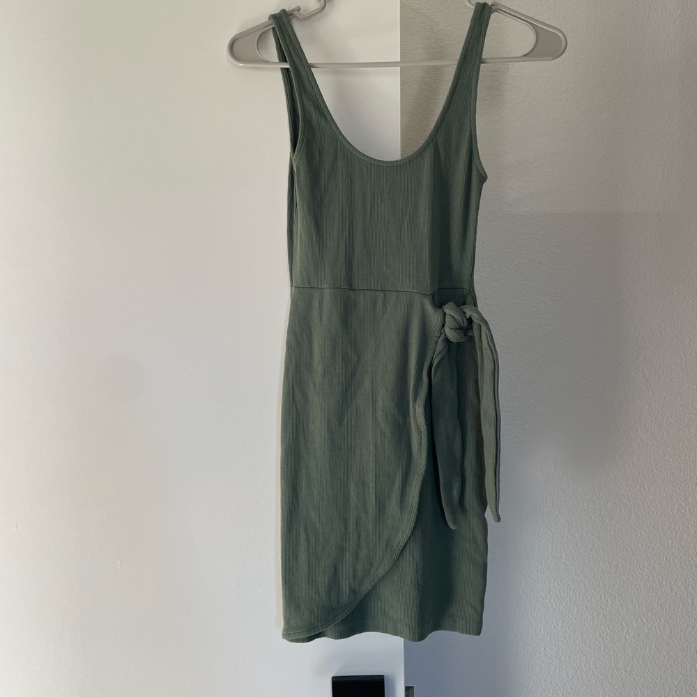 Zara Green Faux Wrap Dress
